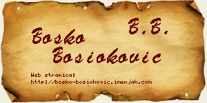 Boško Bosioković vizit kartica